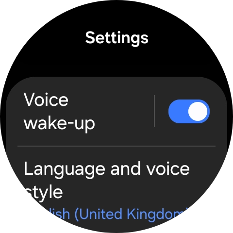 Press Language and voice style.