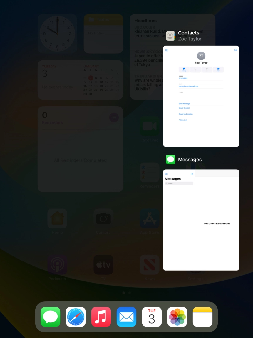 Slide upwards on the required application to end it.
