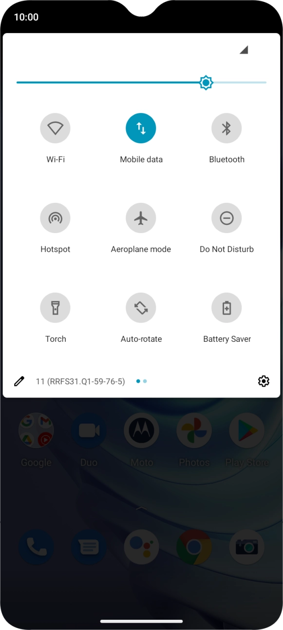Press the settings icon. Press the settings icon.