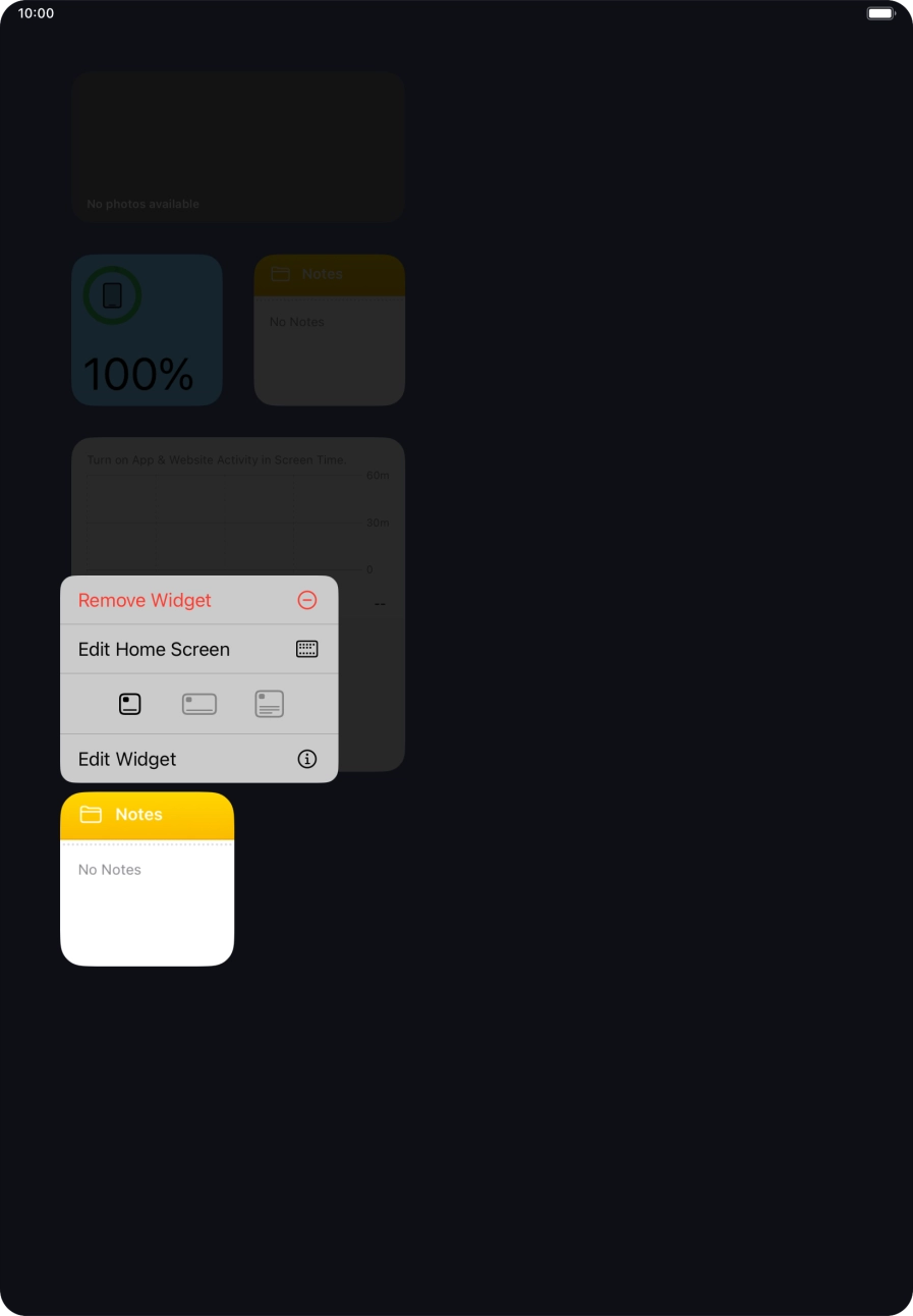 Press Remove Widget. Press Remove Widget.