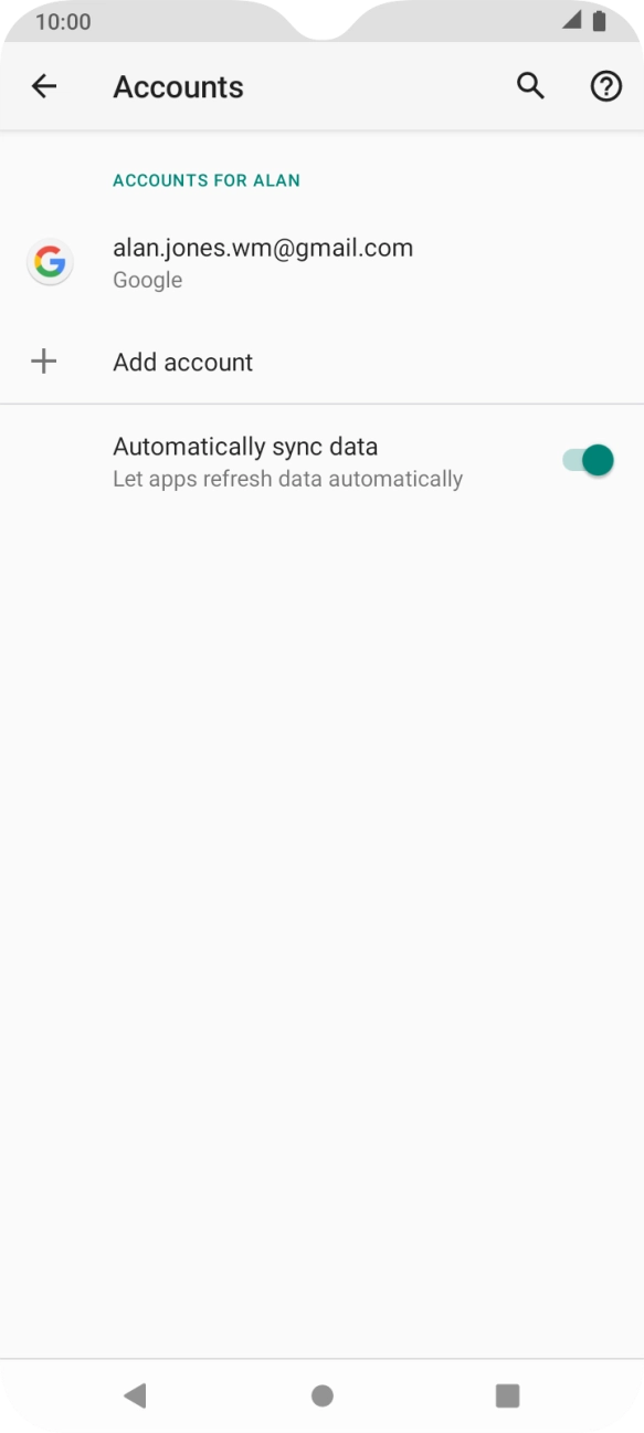 Press Add account. Press Add account.