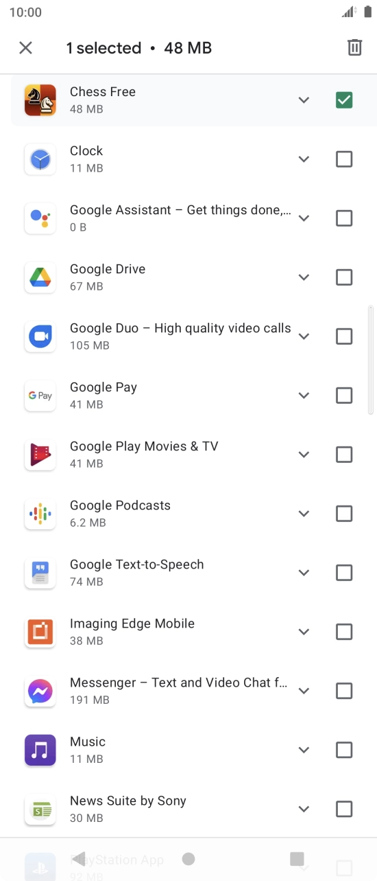 Press the delete icon.