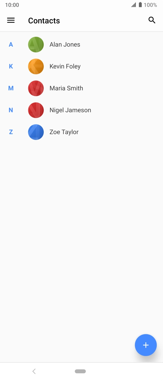 Press the new contact icon.