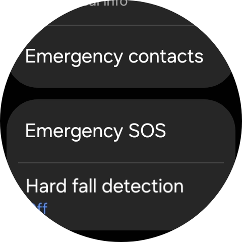 Press Emergency contacts.