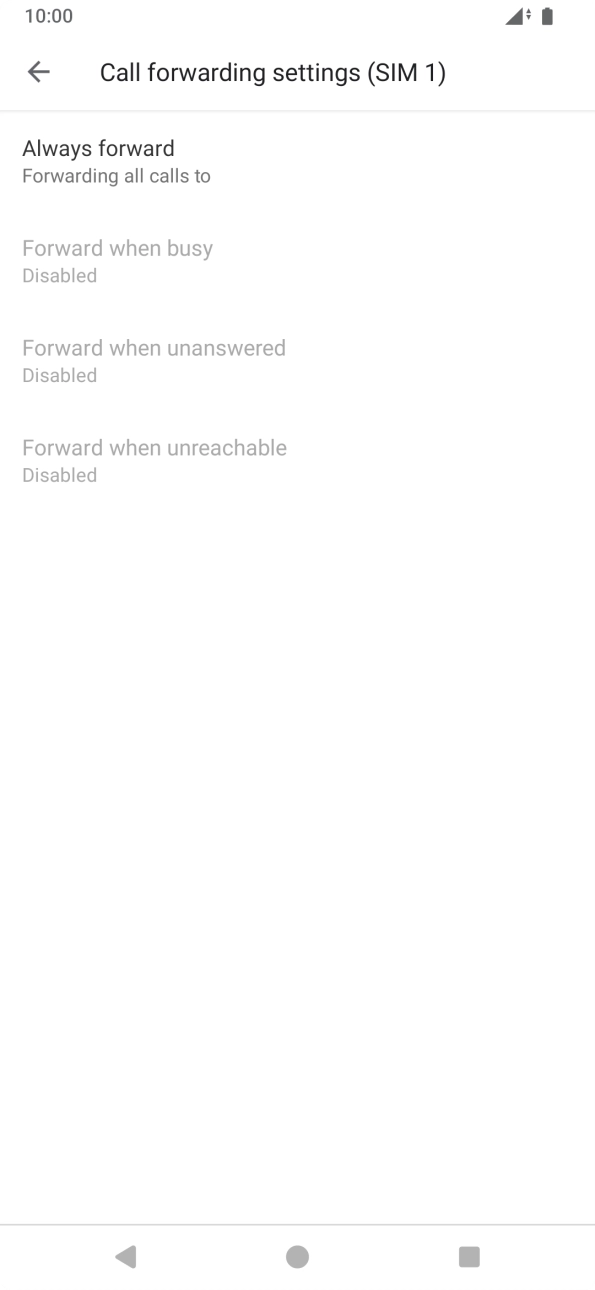 Press the required divert type. Press the required divert type.