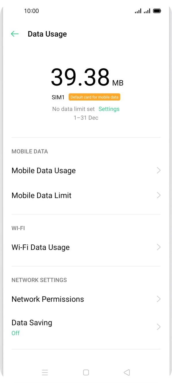 The total data usage is displayed.