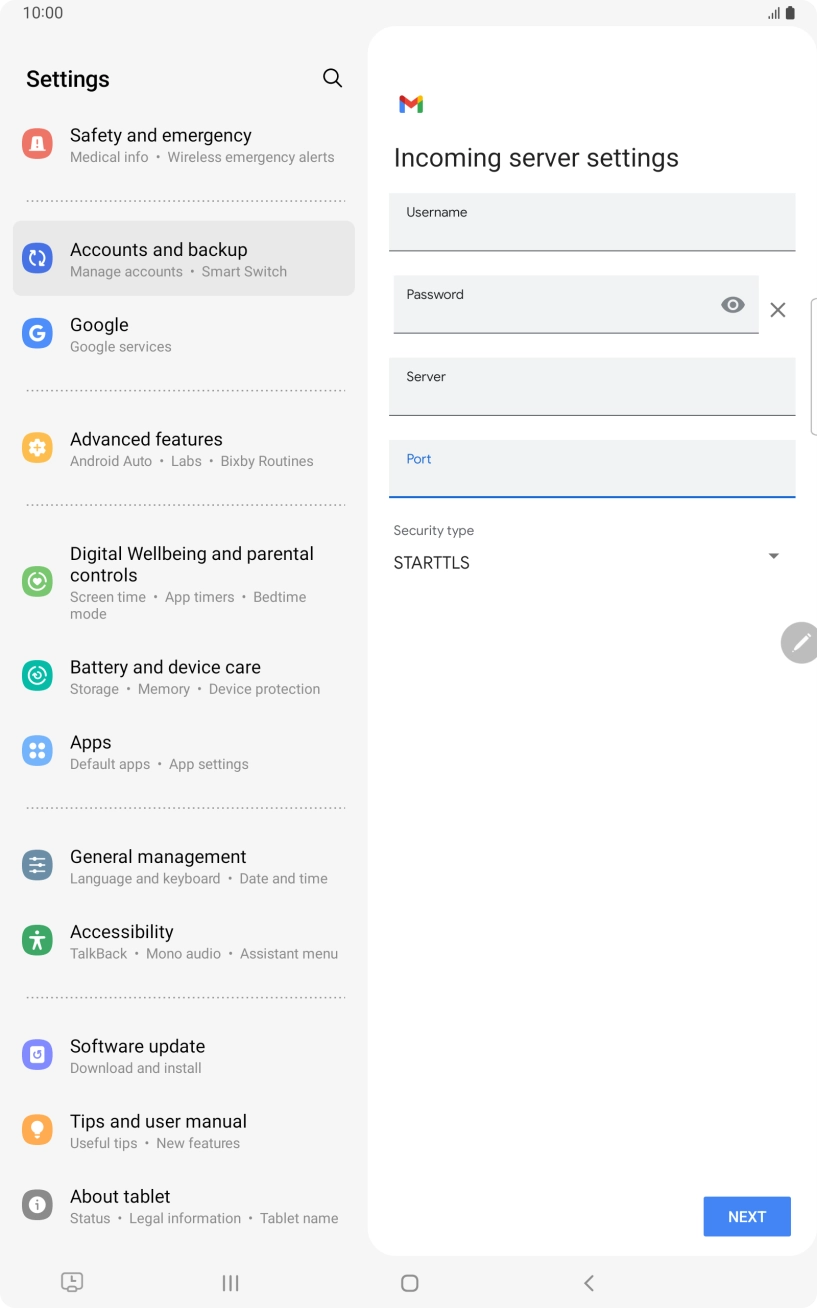Press the drop down list below 'Security type'. Press the drop down list below 'Security type'.