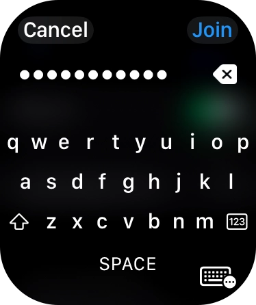 Key in the password for the WiFi network and press Join.