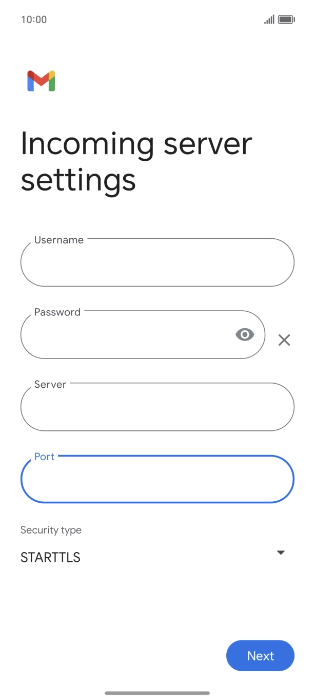 Press the drop down list below 'Security type'. Press the drop down list below 'Security type'.