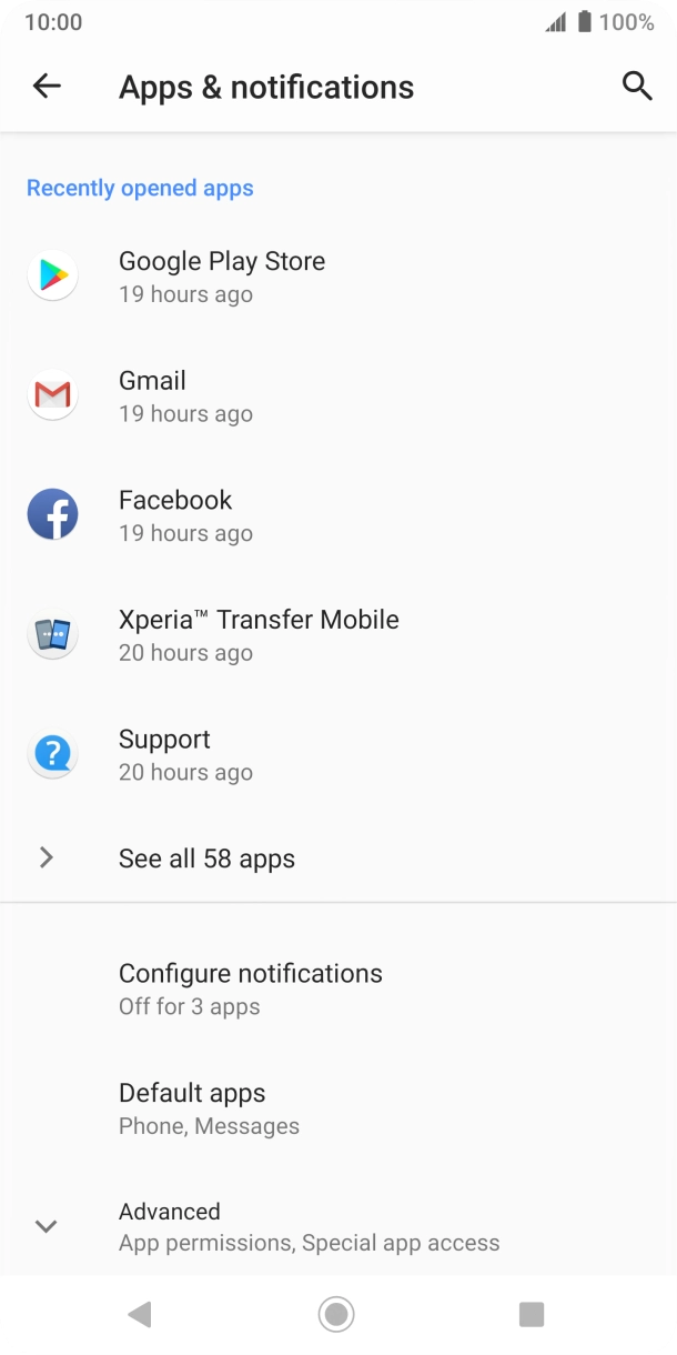 Press See all ‹› apps.
