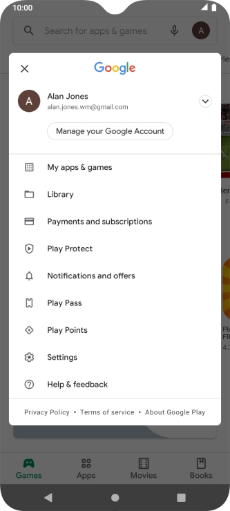 Press My apps & games.