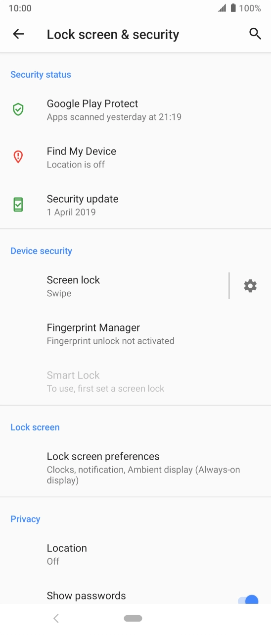 Press Fingerprint Manager. Press Fingerprint Manager.