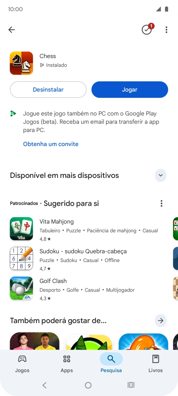 Prima a tecla de início para terminar e voltar ao ecrã inicial.