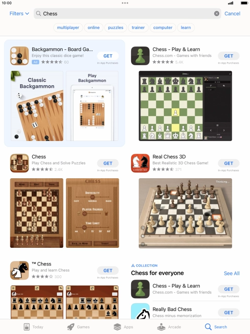 Press the required app.