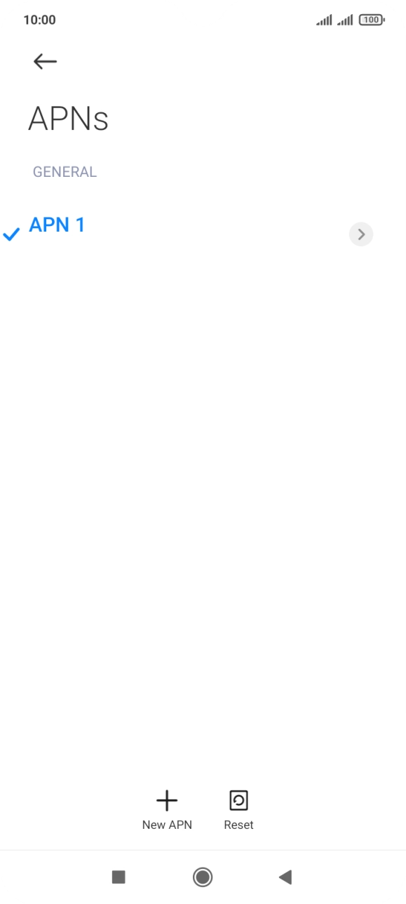 Press New APN. Press New APN.
