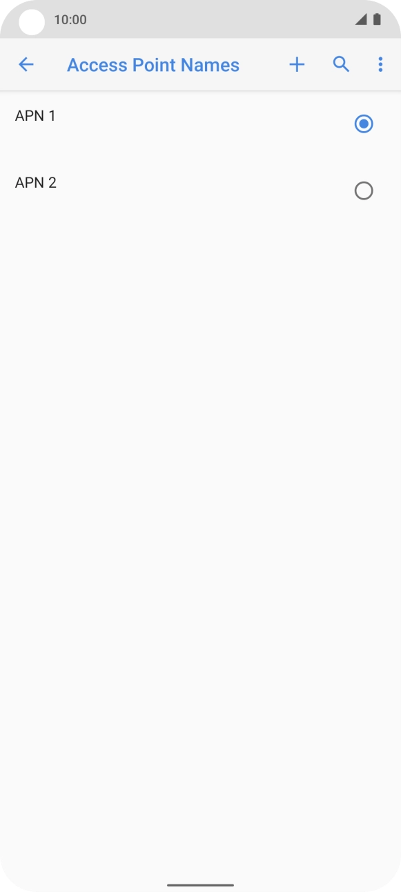 Press the field next to the data connection to activate it.