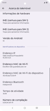 Prima IMEI (ranhura para SIM).
