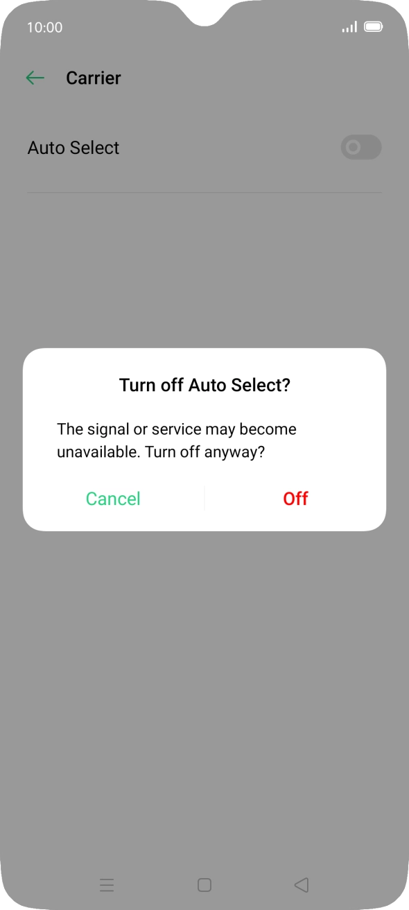 Press Off to turn off the function and wait while your phone searches for networks. Press Off to turn off the function and wait while your phone searches for networks.