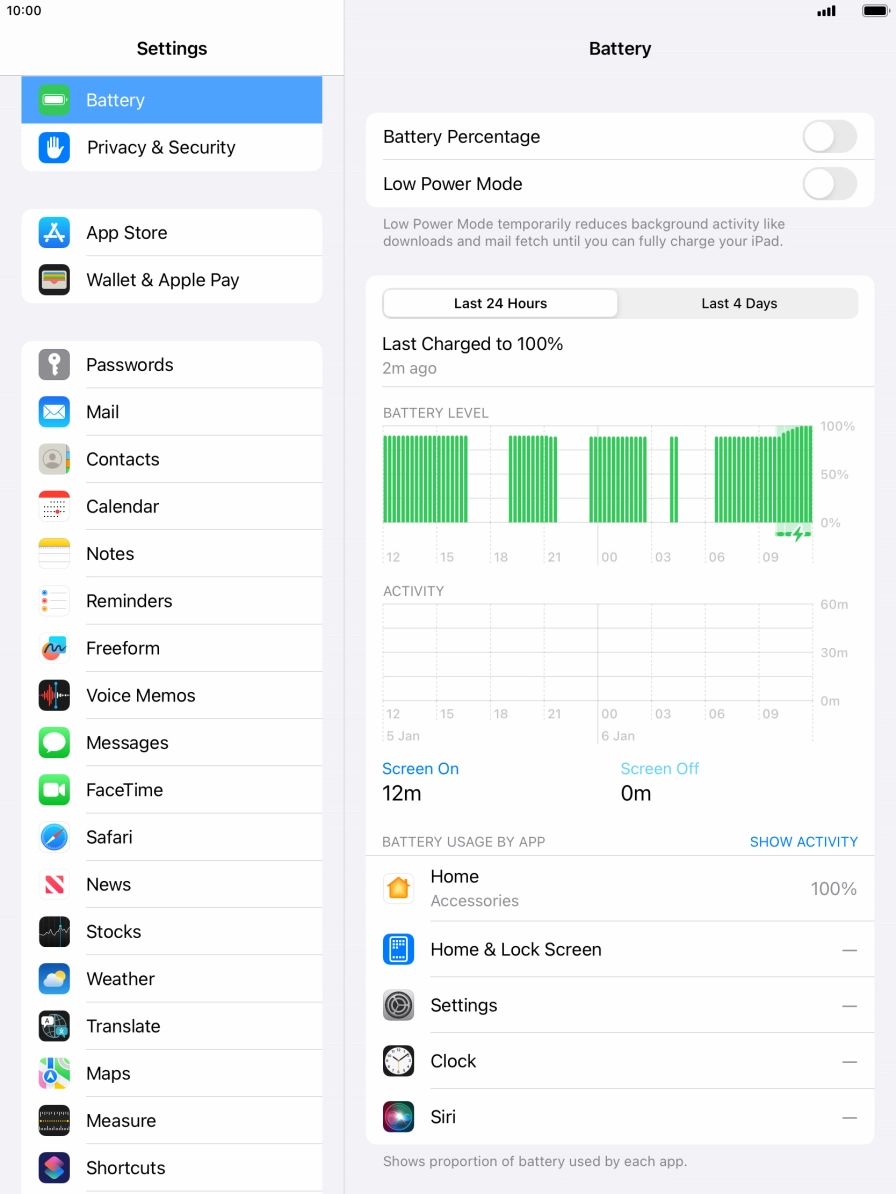 Press the indicator next to 'Low Power Mode' to turn on the function.
