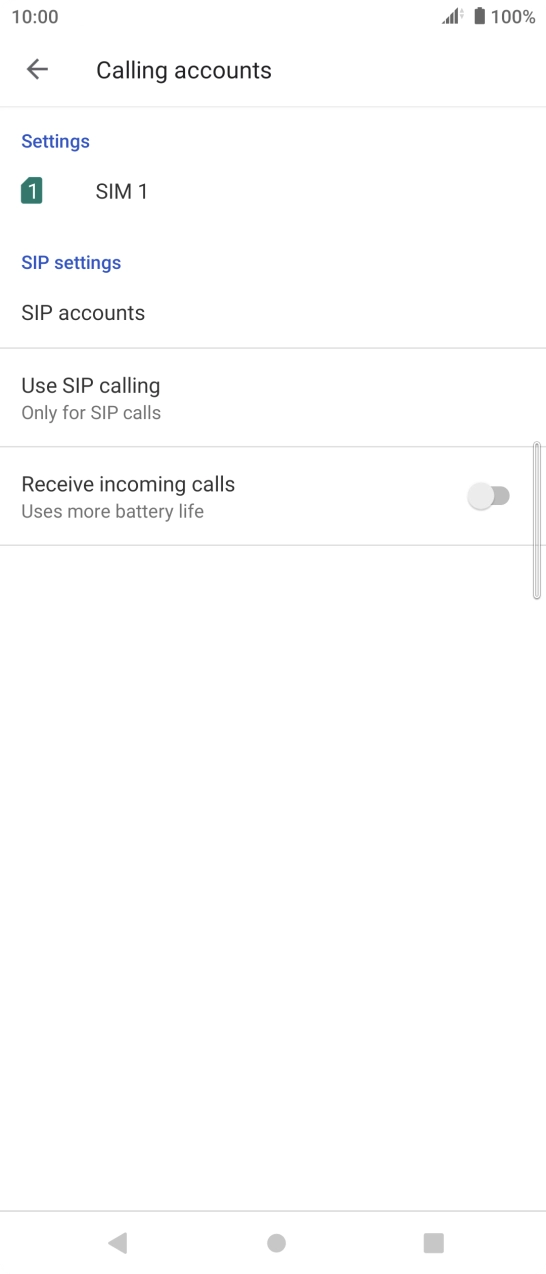 Press the name of the SIM. Press the name of the SIM.