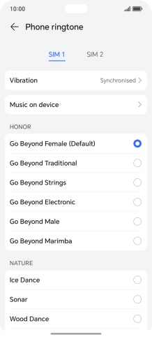 Press the required ringtones to hear them.