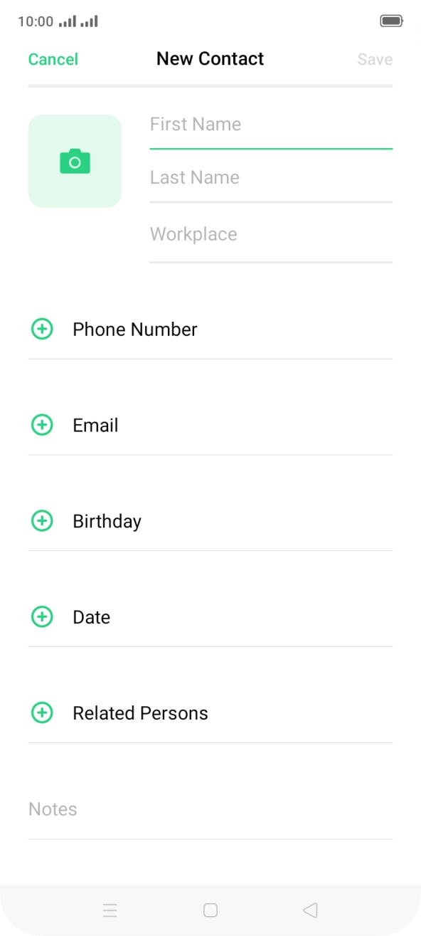 Press First Name and key in the first name.
