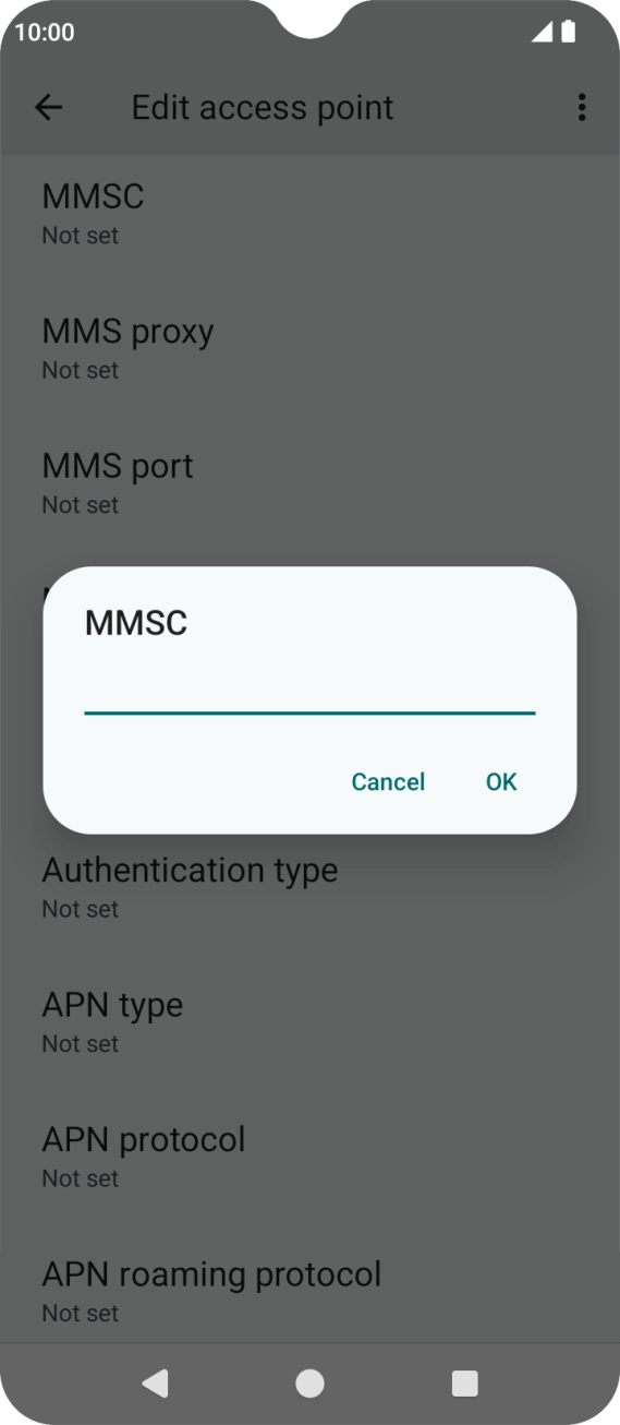 Key in http://mmsc.mms.o2.co.uk:8002 and press OK.