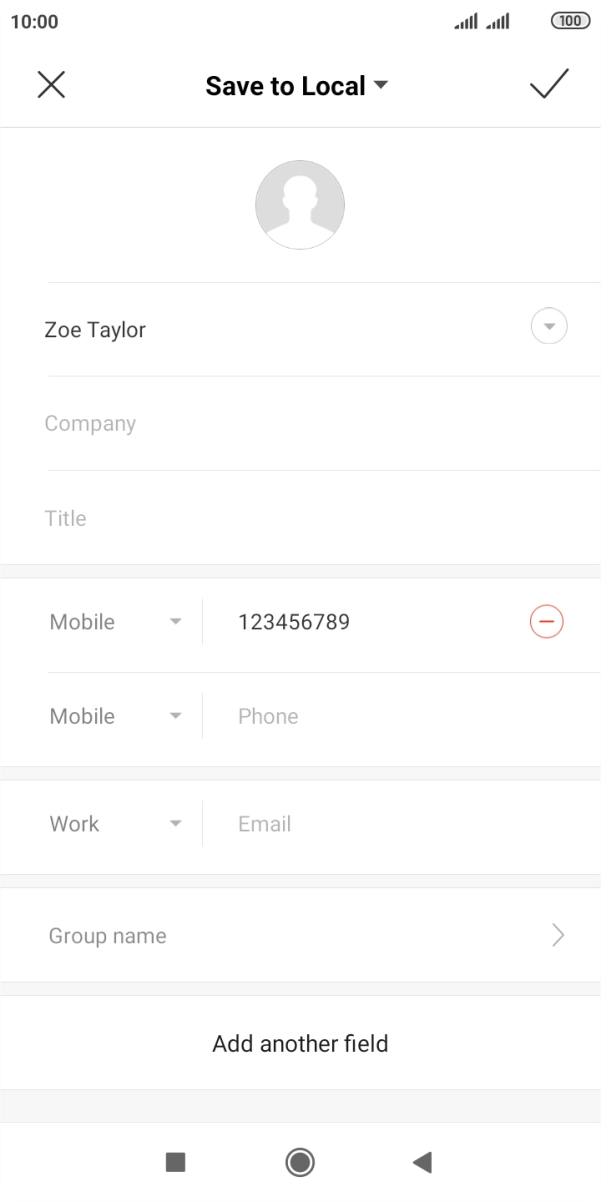 Press the confirm icon.