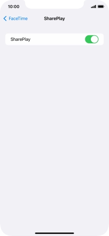 Press the indicator next to 'SharePlay' to turn the function on or off.