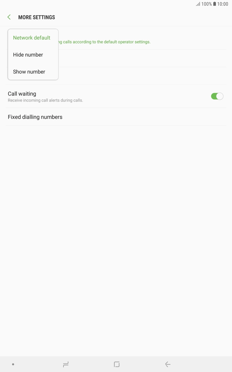 Press Show number to turn on caller identification.