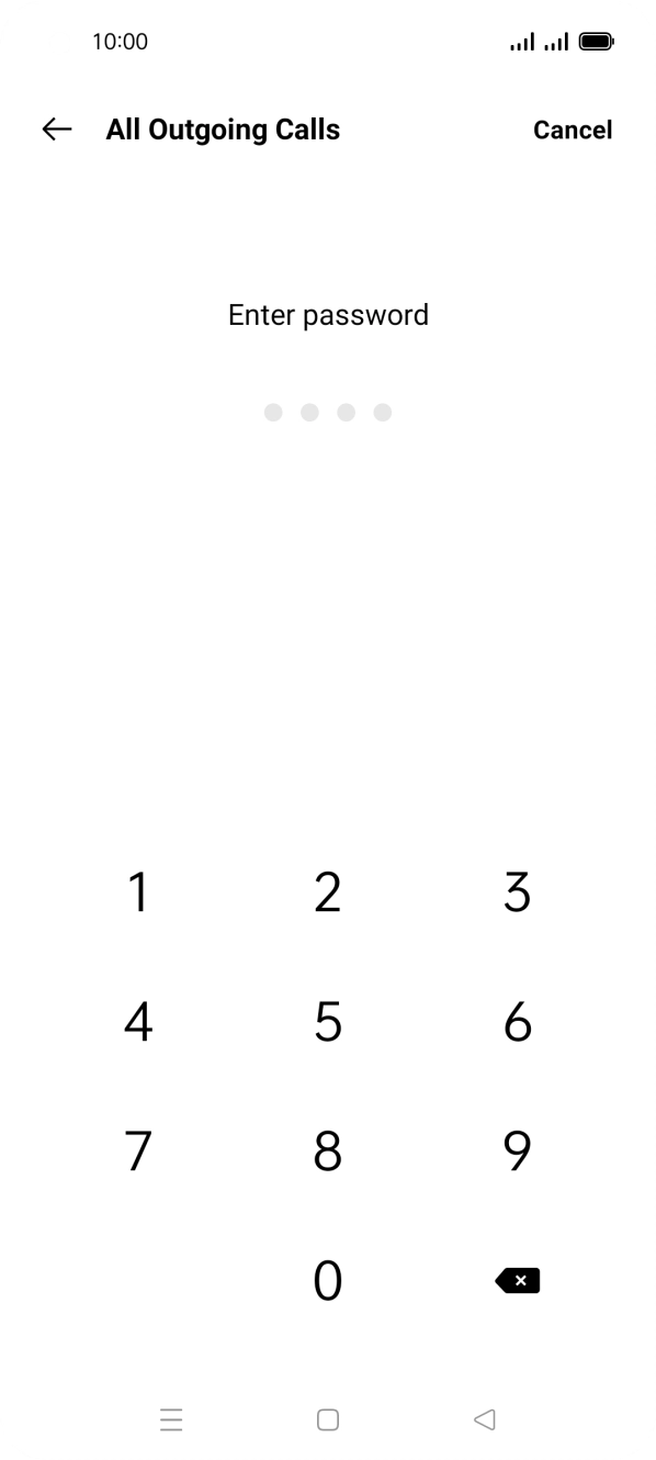 Key in your barring password. Key in your barring password.