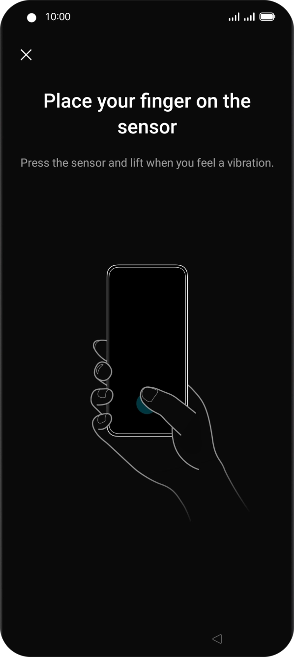 Follow the instructions on the screen to create the phone lock code using your fingerprint.