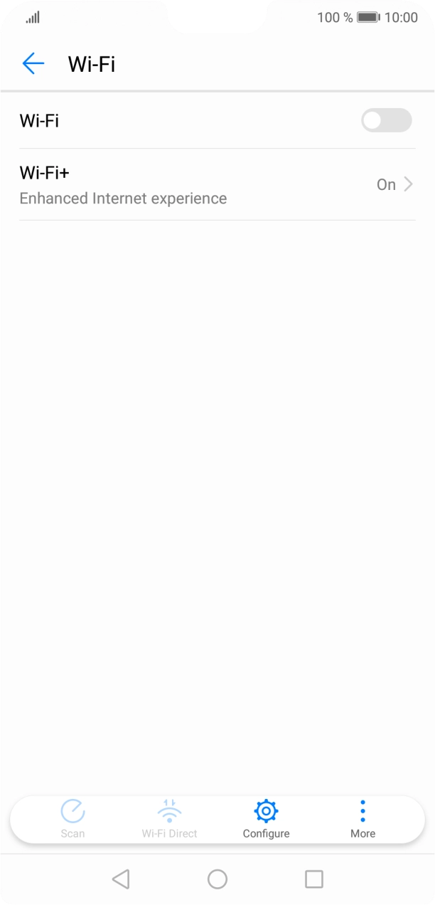 Press the indicator next to 'Wi-Fi' to turn on the function.