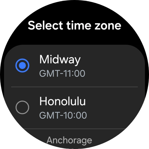 Press the required time zone.