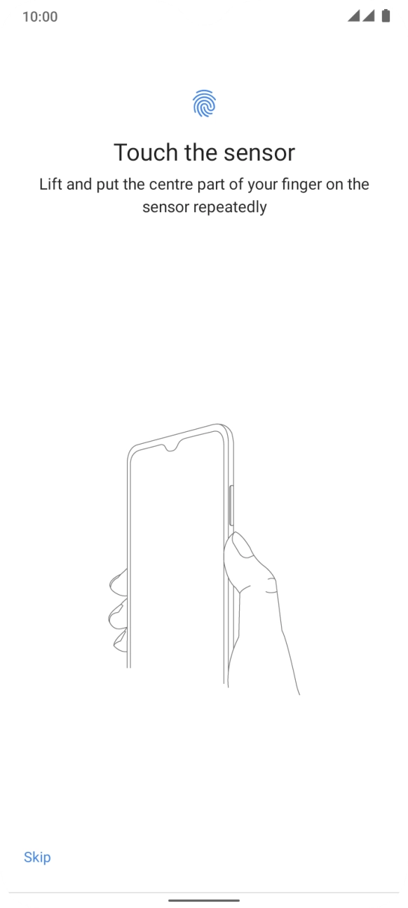 Follow the instructions on the screen to create the phone lock code using your fingerprint. Follow the instructions on the screen to create the phone lock code using your fingerprint.