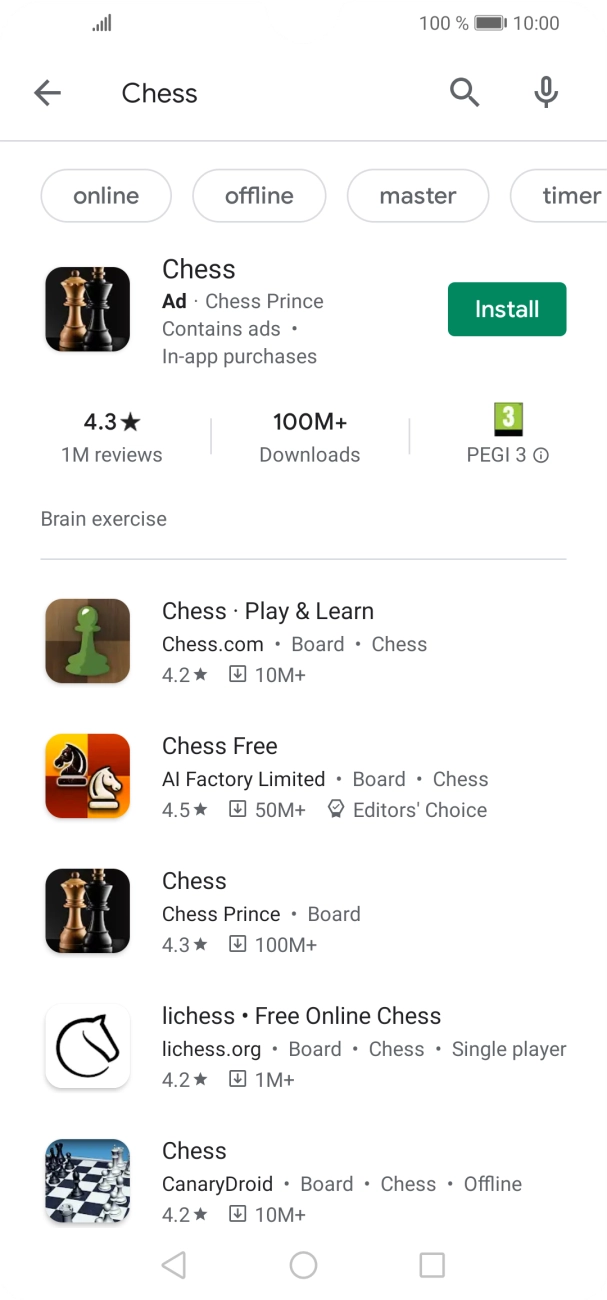 Press the required app. Press the required app.