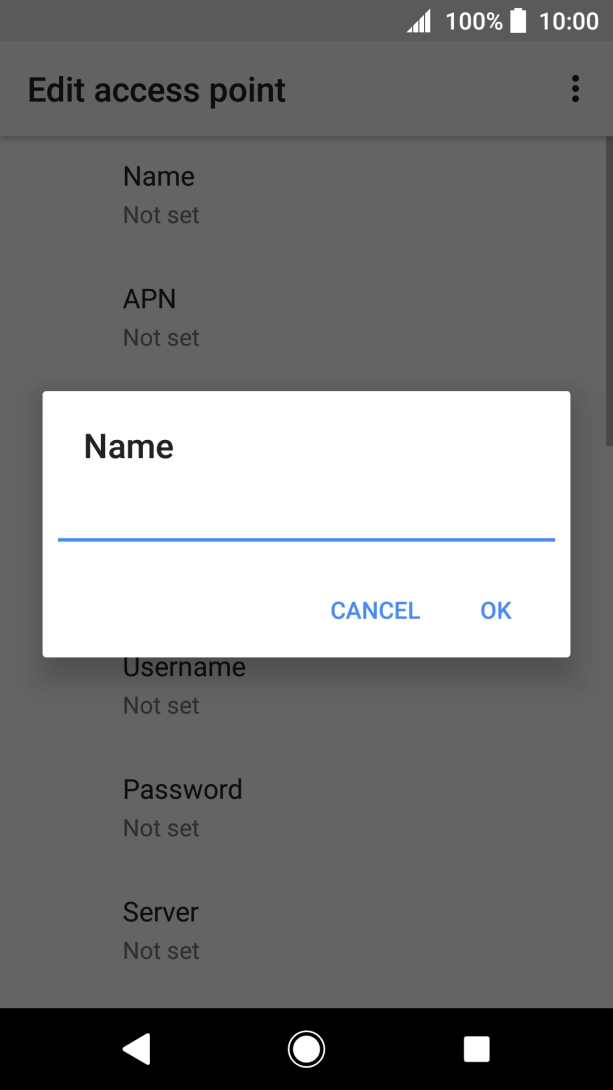 Key in O2 UK Internet and press OK. Key in O2 UK Internet and press OK.