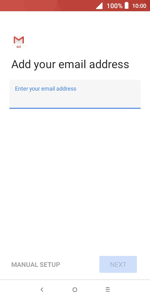 Press the field below 'Enter your email address' and key in your email address.