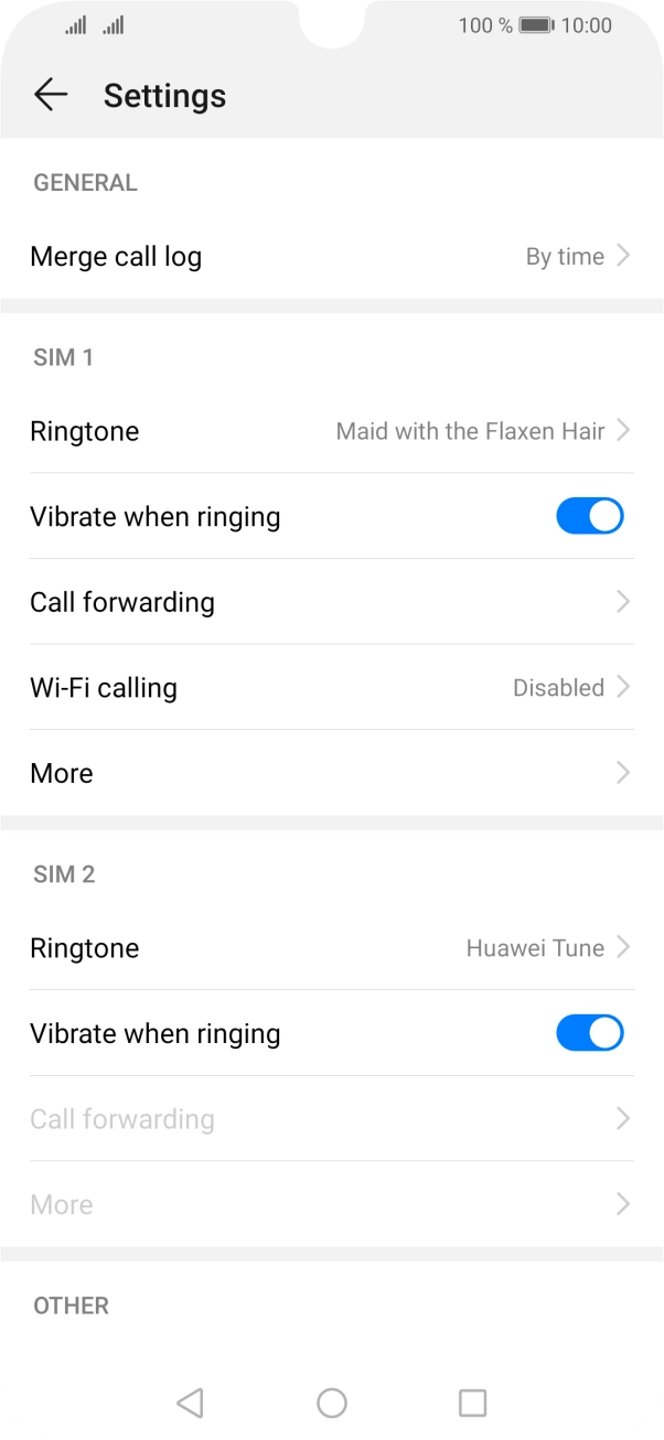Press Call forwarding. Press Call forwarding.