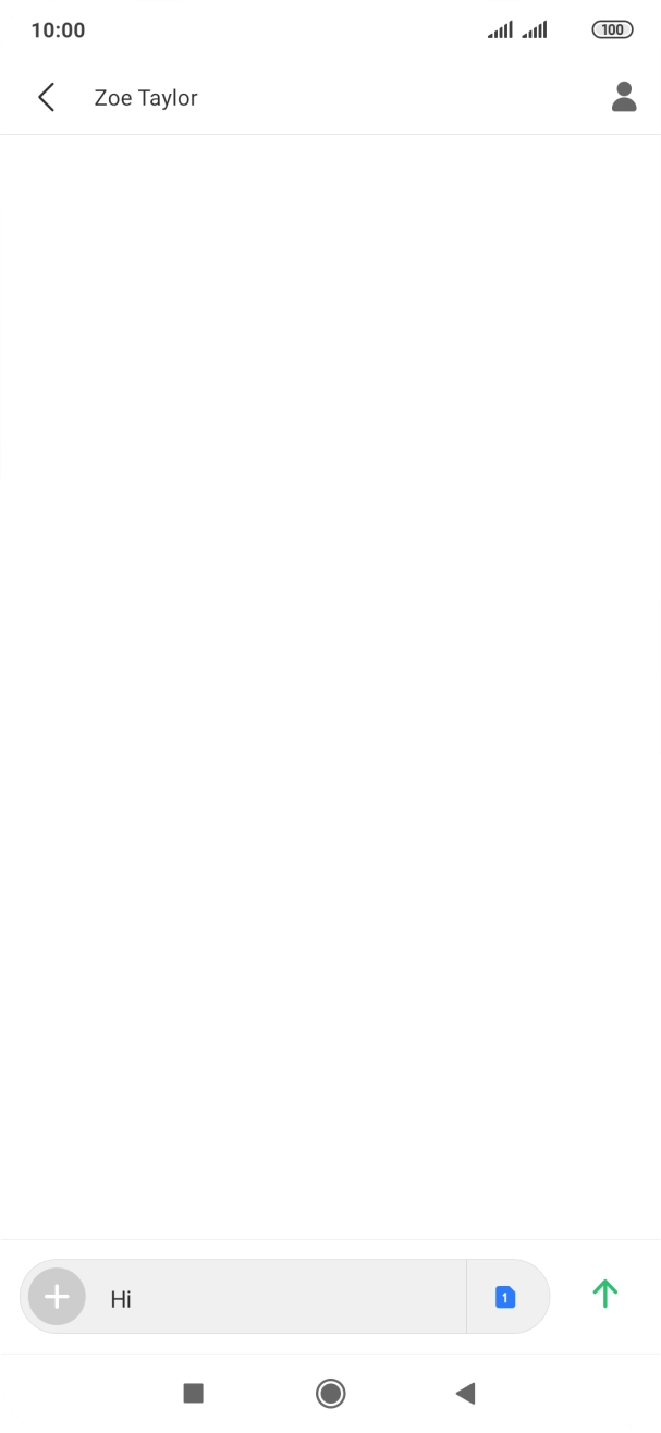 Press the send icon when you've finished your text message.