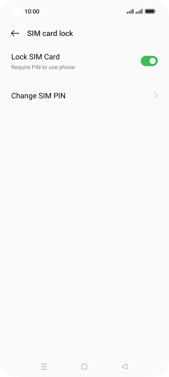 Press the indicator next to 'Lock SIM Card' to turn the function on or off.