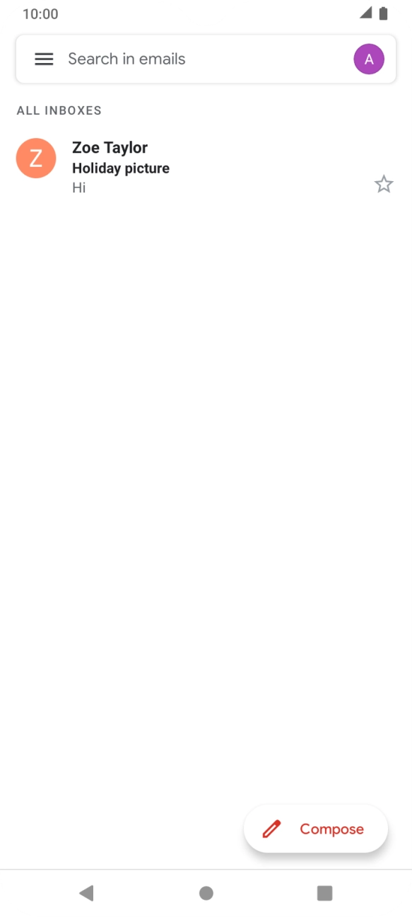 Press the email account icon.