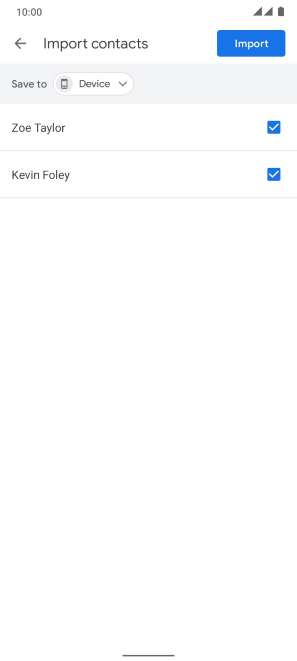 Press the fields next to the required contacts to select them.