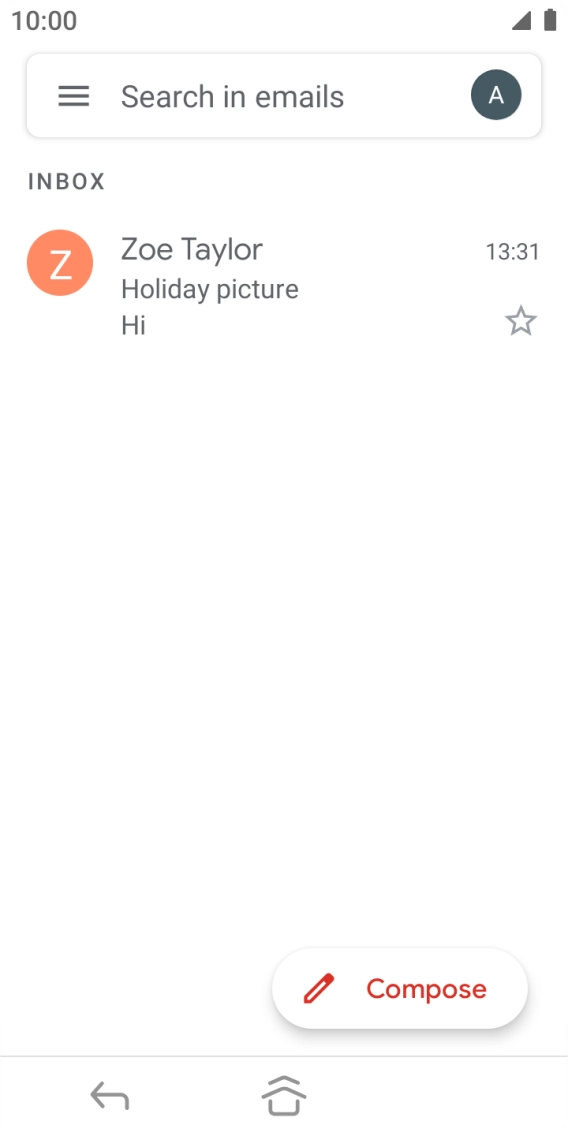 Press the email account icon. Press the email account icon.