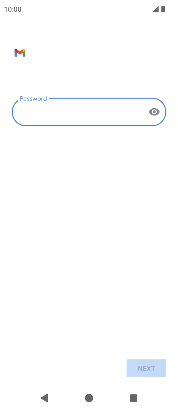 Press the field below 'Password' and key in the password for your email account.