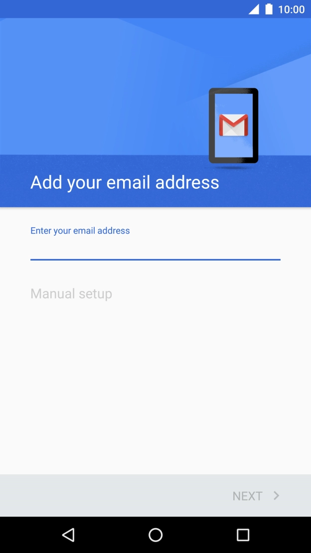 Press the field below 'Enter your email address' and key in your email address.
