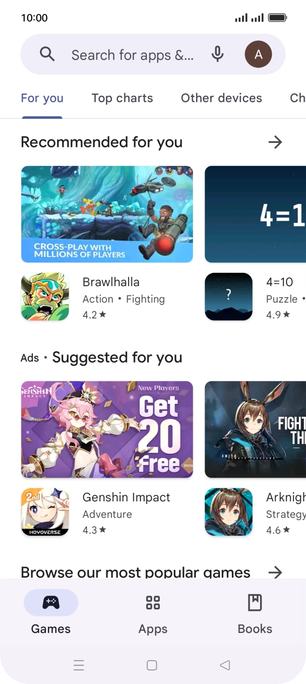 Press the profile icon.