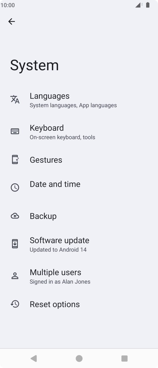 Press Software update. If a new software version is available, it's displayed. Follow the instructions on the screen to update the phone software.