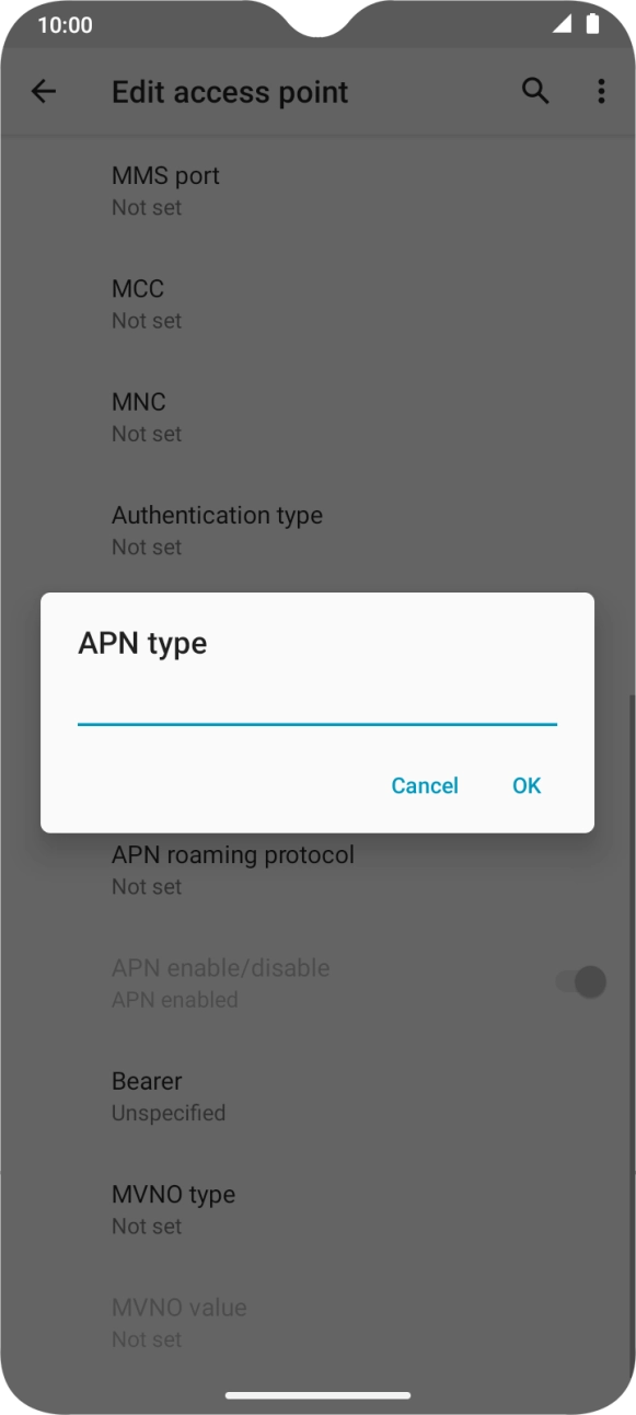 Key in mms and press OK. Key in mms and press OK.