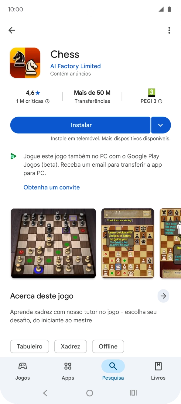 Prima Instalar e siga as indicações no ecrã para instalar a app.